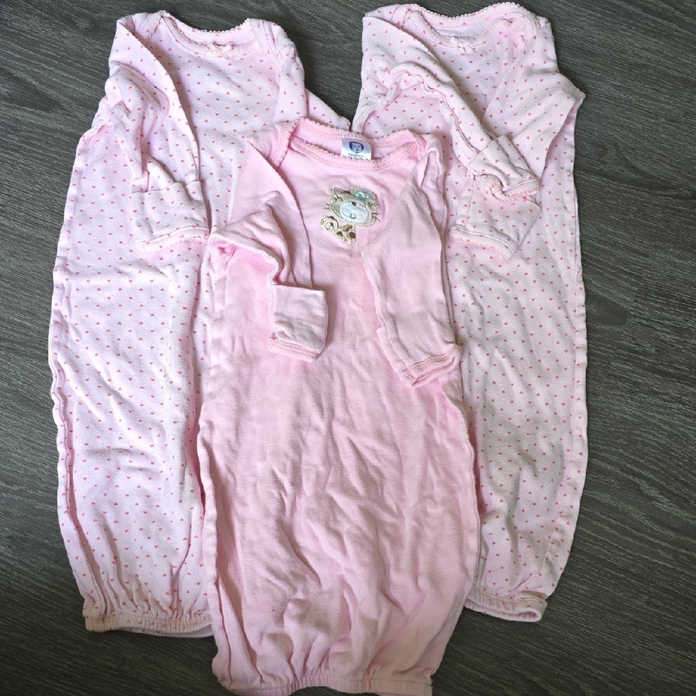 Set Of 3 Pink Kids Pajamas Sacks